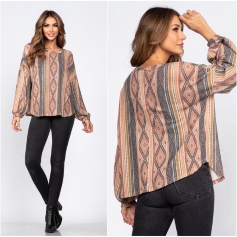 ✨  Aztec Long Sleeve Top